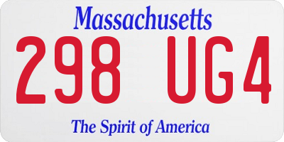 MA license plate 298UG4