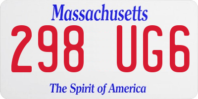 MA license plate 298UG6