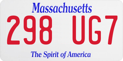 MA license plate 298UG7