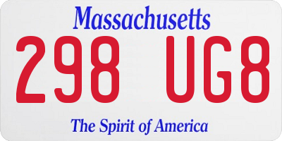 MA license plate 298UG8