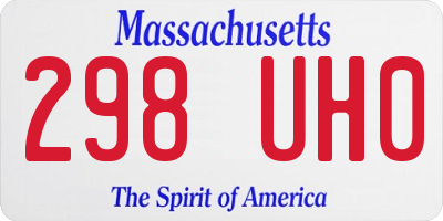 MA license plate 298UH0