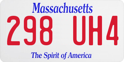 MA license plate 298UH4