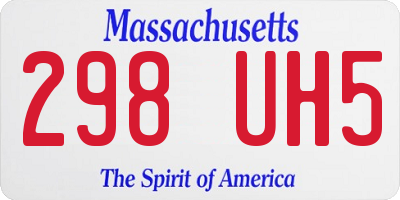 MA license plate 298UH5