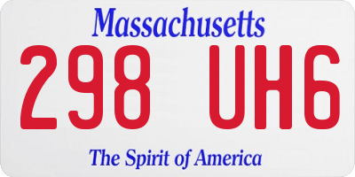 MA license plate 298UH6