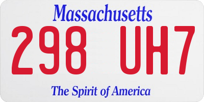 MA license plate 298UH7