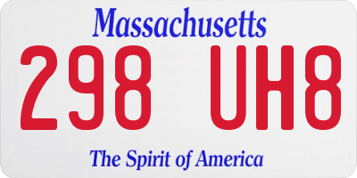 MA license plate 298UH8