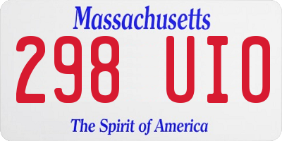 MA license plate 298UI0