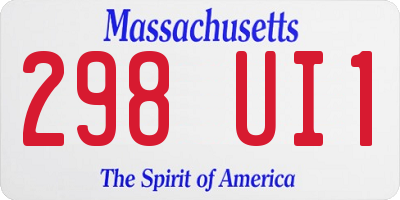 MA license plate 298UI1