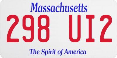 MA license plate 298UI2