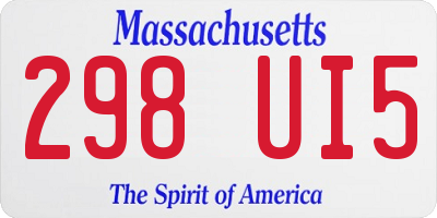 MA license plate 298UI5