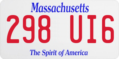 MA license plate 298UI6