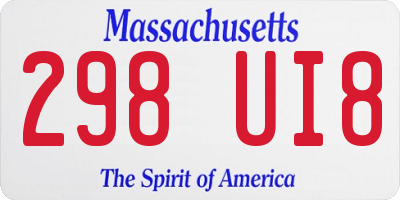 MA license plate 298UI8