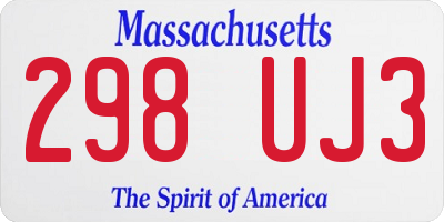 MA license plate 298UJ3