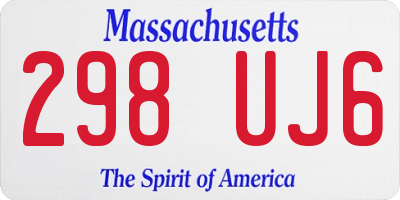 MA license plate 298UJ6