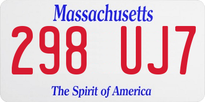 MA license plate 298UJ7