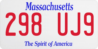 MA license plate 298UJ9
