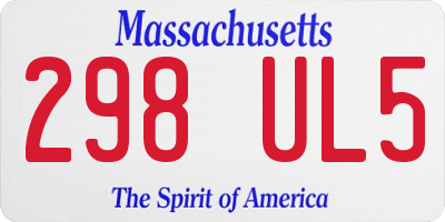 MA license plate 298UL5