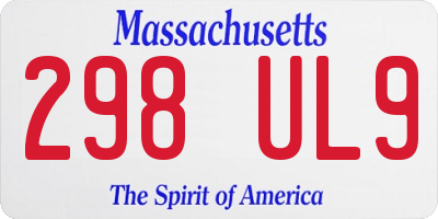 MA license plate 298UL9