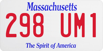 MA license plate 298UM1