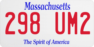 MA license plate 298UM2