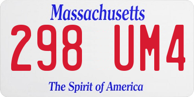MA license plate 298UM4
