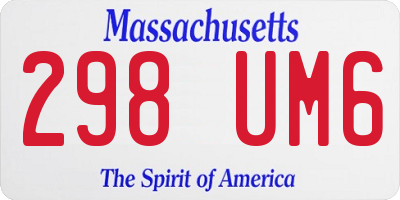 MA license plate 298UM6