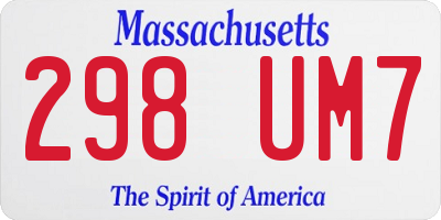 MA license plate 298UM7