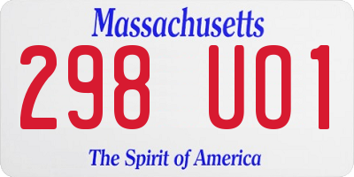 MA license plate 298UO1