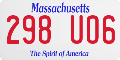 MA license plate 298UO6