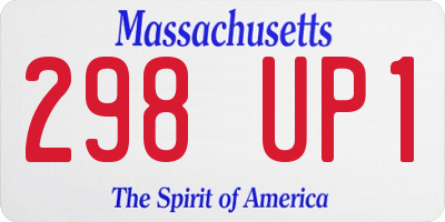 MA license plate 298UP1