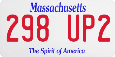 MA license plate 298UP2