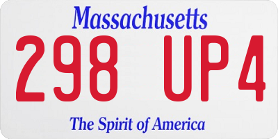 MA license plate 298UP4