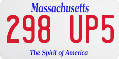 MA license plate 298UP5
