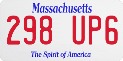 MA license plate 298UP6