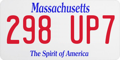 MA license plate 298UP7