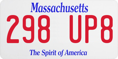 MA license plate 298UP8