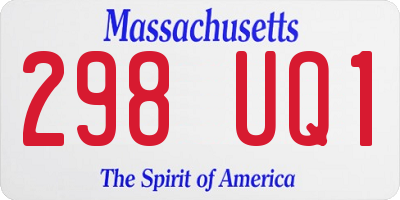 MA license plate 298UQ1