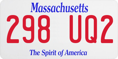 MA license plate 298UQ2