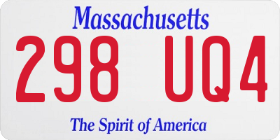 MA license plate 298UQ4