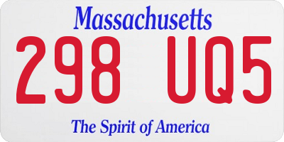 MA license plate 298UQ5