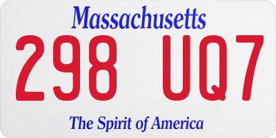 MA license plate 298UQ7