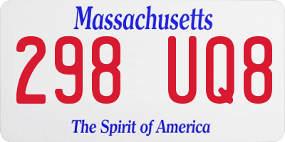MA license plate 298UQ8
