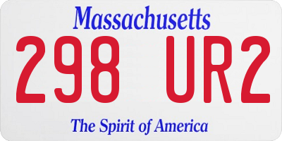 MA license plate 298UR2