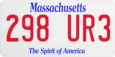 MA license plate 298UR3