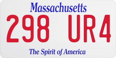 MA license plate 298UR4