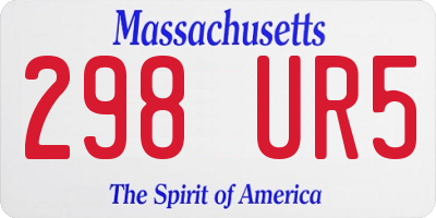 MA license plate 298UR5