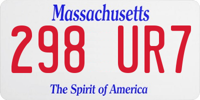 MA license plate 298UR7