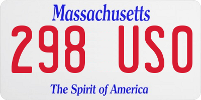 MA license plate 298US0