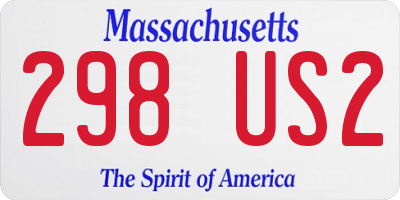 MA license plate 298US2