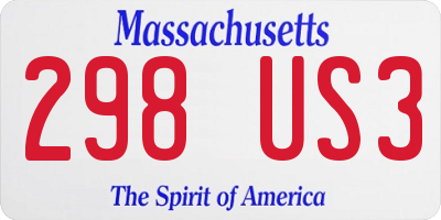 MA license plate 298US3